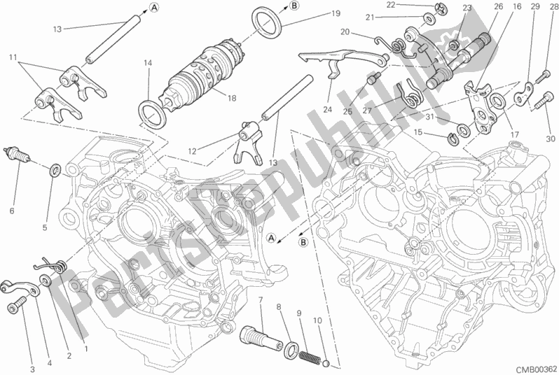 Toutes les pièces pour le Came De Changement De Vitesse - Fourche du Ducati Superbike 848 EVO 2013